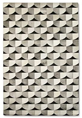 Zerimar Tapis Patchwork en Peau de Vache | Tapis en Cuir de Vache Naturel | Dimensions: 120x60cm | Tapis Patchwork | Tapis de Salon | Tapis pour la Chambre