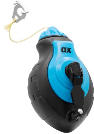 OX TOOLS Pro Aluminum Body Chalk Reel with Kevlar Reinforced Line | 6:1 Gear Ratio &100-Foot of Line