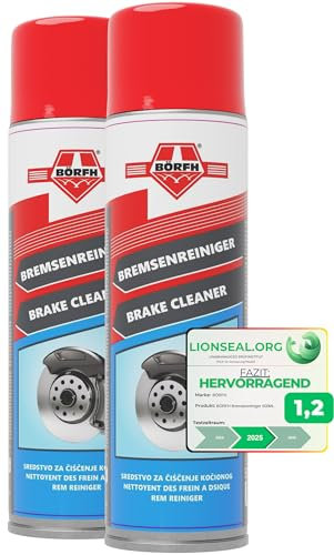BÖRFH Bremsenreiniger - (2er Pack) Bremsenreiniger für Scheiben, Beläge, Bremssättel, Federn, Rotoren und Kupplung, Teilereiniger, Industrieteilereiniger