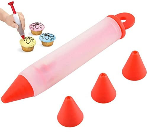 Dinntty Cake Decorating Pen Silicone Food Writing Pen Cookie Cream Pastry Decorating Pen Kit Reusable Diy Baking Tool