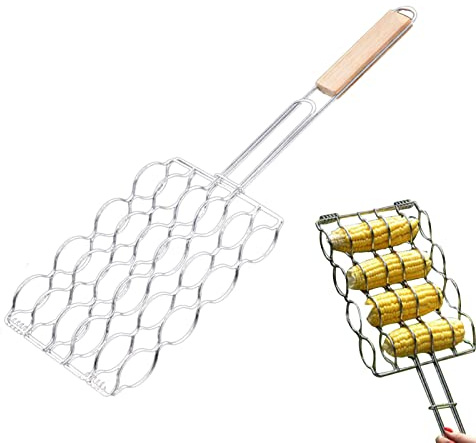 Accesorios para parrilla, cesta portátil para barbacoa, cesta de maíz en la parrilla de mazorca, para asar al aire libre, camping, cocina, pescado, cesta de parrilla Phasz