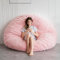 MAXYOYO Sitzsack-Bett in Rosa Quadratischer Stuhl-Sofa mit flauschigem Plüschbezug und Füllung - Ideal für Erwachsene, Paare und Gäste – Großes Format 150x150 cm