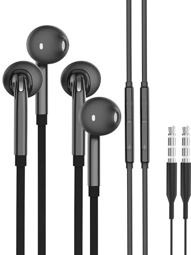 Auricolari Con Filo Jack 3,5mm(2 Pack) in Ear Cuffie Gaming Cuffiette Auricolare Cablate Musica Mp3 AUX Audio Cavo Adattatore Telefono Android Phone Compatibile Per Samsung Galaxy Smartphone S6-ej