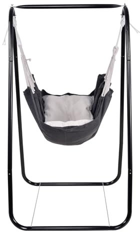 Columpio de interior con soporte, sillón colgante para exteriores con soporte, robusto columpio para hamaca con estructura, resistente mecedora, carga máxima de 200 libras para dormitorio, balcón