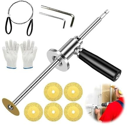 Innenrohrschneider für PVC-Rohrschneider, PVC-Schneidwerkzeug-Set mit einstellbarem Tiefenmesser, PVC-Rohrschneider-Set mit 5 Trennscheiben, Innenrohrschneider für PVC-Rohre