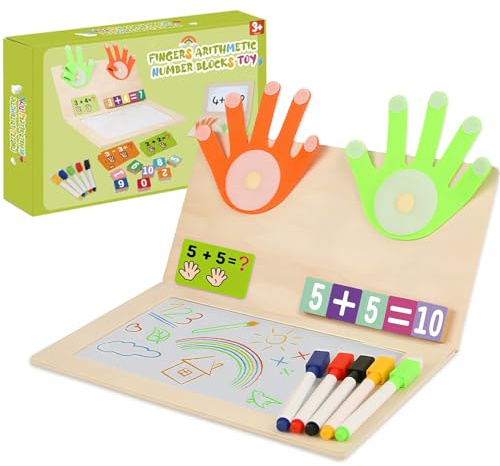 AEYAKA Jouet Montessori Mathématique en Bois pour Enfants 3-7 Ans, Tableau de Comptage, Jeux Éducatifs pour Addition et Soustraction, Cadeau Pédagogique pour Garçons et Filles Maternelle
