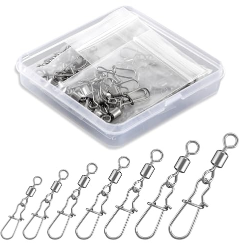 Movtovic 70 Pcs Snap Swivels Kit, 7 Sizes, Use Separately