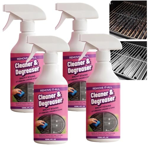 Spray desengrasante de parrilla de acción rápida, potente limpiador de horno y cocina para parrillas, disuelve la grasa al contacto, perfecto para estufas y encimeras, rejillas y sartenes de goteo (4