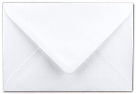 Briefumschläge in Weiß - 50 Stück - Kuverts in DIN B6 Format 120 x 180 mm - Nassklebung - Post-Umschläge ohne Fenster - ideal für Weihnachten, Grußkarten, Einladungen