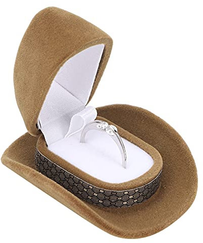 Ring Box, Hat Ring Box, Funny Cowboy Hat Shape Jewelry Box, Portable Hat Shaped Jewelry Box Ring Necklace Travel Storage Box