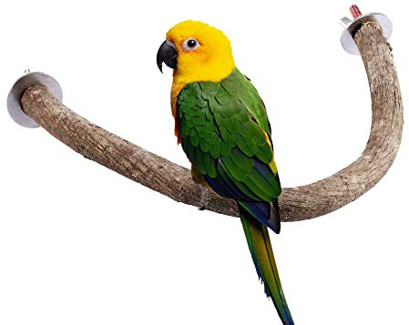 Filhome Vögel Sitzstangen U-Form aus Naturholz für Wellensittiche Papageien Vogelkäfig Holz Ständer Reben 13 * 20cm