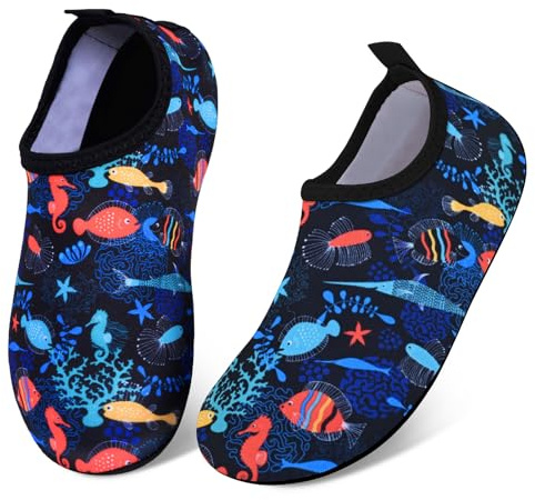 Kids Water Shoes,Toddler Swim Beach Shoes for Boys Girls,Children Pool Shoes Quick Dry Non-Slip Aqua Socks,Infant Barefoot Skin Water Socks for Swimming Pool Surfing Outdoor Sports Holiday Essentials