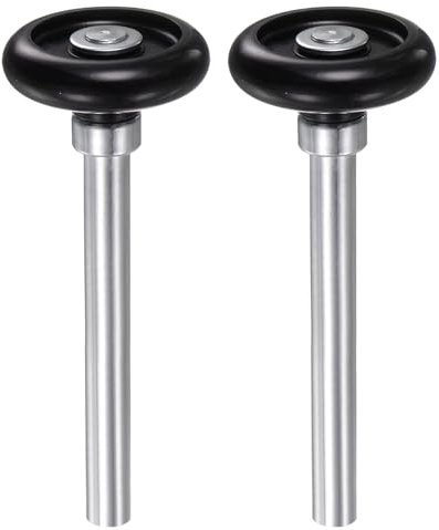 sourcing map 2 Stück 4,6 cm Nylon-Garagentorrollen für 5,1 cm Garagentorschiene, 10,8 cm Vorbau, Standardrollen, Schwarz