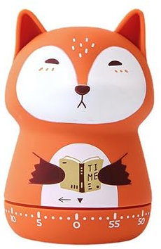 ED-Lumos Temporizador mecánico Cocina Divertido Temporizador de Huevo Temporizador Manual, Utilizado para Temporizador 60 Minutos Zorro