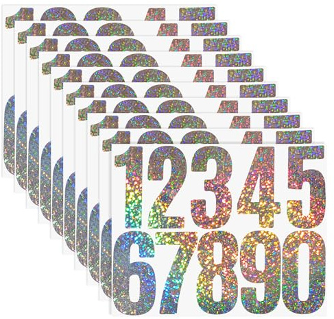 ZEYIYER 100PCS Mailbox Numbers 3 Inch Waterproof Vinyl Numbers Stickers, Reflective Adhesive Sticker Numbers for Outside Signs Door Cars Mailbox Address Number (10 Sheets Colorful)