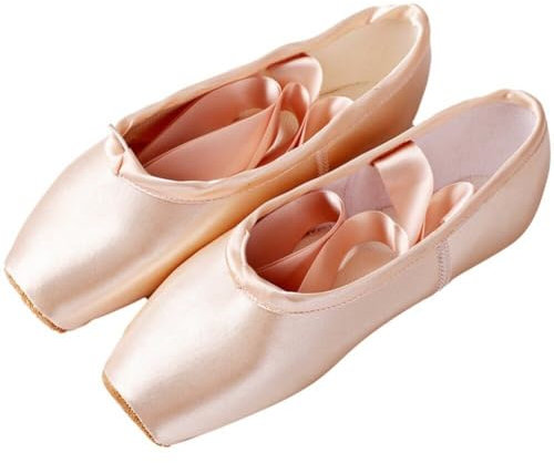Chaussures De Danse De Ballet, Chaussures À Pointe avec Rubans, Semelle Plate en Cuir Fendue, pour Spectacle De Danse, Gymnastique