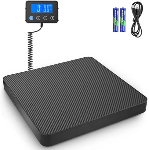 Apritsce paketvåg, 40 g-200 kg digital plattformsvåg, brevvåg med hållare och tara-funktion för paketlager bagage, extern LCD-display