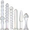 FUJIEYU 6 Tamaños De Trompetas Anales De Consolador Cristalinas Plug Anal De Cristal Para Principiantes Mini Bola Anal De Cristal Dilatador Anal Masturbador Juguetes Sexuales Hombremujer,Clear/d