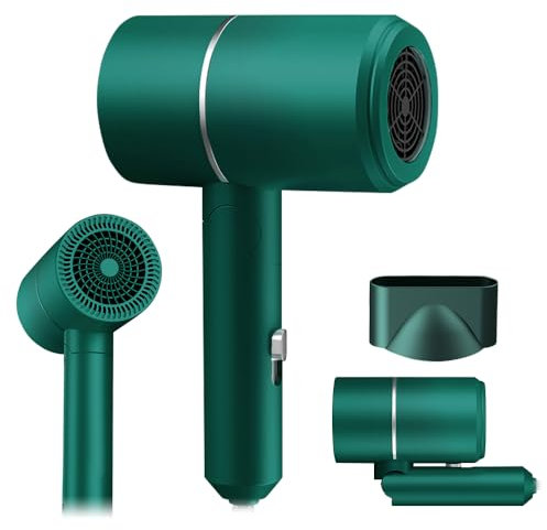 AVCXEC Asciugacapelli da Viaggio Pieghevole, Phon Capelli da Viaggio, 800W Phon Capelli Asciugacapelli Professionale da Viaggio, Maneggevole e Compatto, 2 temperature, per Salone e Casa (Verde)
