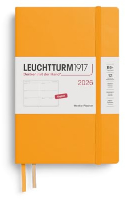 LEUCHTTURM1917 - Weekly Planner 2026, Hardcover, Paperback (B6+), Rising Sun (Jan 1 - Dec 31, 2026)