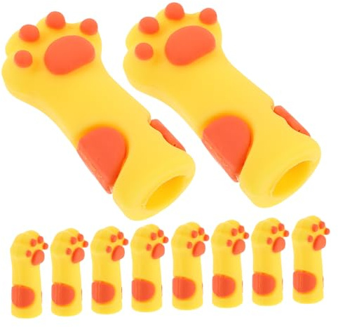 NOLITOY Protector de Silicona para Herramientas de Manicura y Pedicura, Forma de Pata de Gato, Agarre Seguro, 10 Piezas, para Cuidado de Uñas