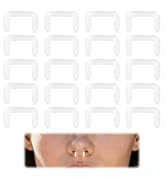 DJCIW 14 G klar septum-retainer, 20 st klara U-formade flexibla septum-piercing-retainer, osynliga akrylplast-septumringar för arbete och skola