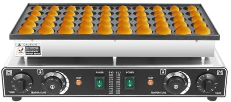 Commercial Mini Pancake Maker, 1700W 220V Dutch Pancake Machine Electric Non-Stick Pancake Maker Home Iron Waffle Makers, 50 Holes Desktop Baker 122-572℉ Temperature Range for Kitchen Restaurant