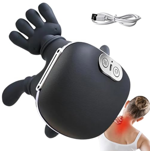 Massaggiatore Cervicale, Massaggiatore Cervicale 4D A Mano Bionica, 3 Impostazioni Di Massaggio E 2 Livelli Di Riscaldamento, M-assaggiatore S-hiatsu Portatile Wireless Per Collo E Schiena, Spalla