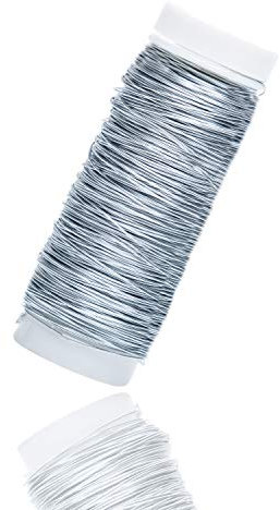 TALVANI Blumendraht | Basteldraht – Hochwertiger Draht zum Dekorieren – Premium Bindedraht, Deutscher Versand – Verbesserter Myrthendraht für Blumengestecke verzinkt, Ø 0,35 mm | 50 m