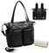 MISS FONG Wickeltasche Kinderwagen Wickelrucksack Baby Rucksack Kliniktasche Geburt Mit Wickelunterlage-Schwarz