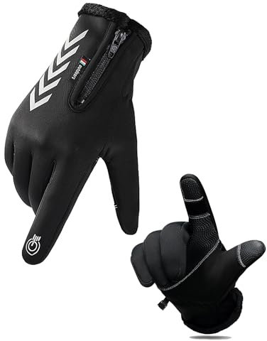 iParaAiluRy Handschuhe Herren Winter Fahrradhandschuhe Herren Winter mit Touchscreen, Winterhandschuhe Herren Damen für Fahrrad Laufen Wandern, Thermo Handschuhe Herren