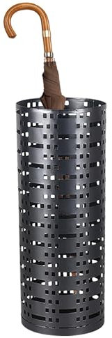 Paragueros Redondos De Metal | Paragüero Cilindrico Moderno Con Tallado De Lluvia, Soporte De Paragüas Para Entrada Interior Exterior, Estante De Paraguas Para Decorar El Hogar Y Oficina, 42x15cm