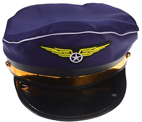 VALICLUD Kapitänsmütze Kappe Weiße Pilotenmütze Flugzeughut Hüte Für Flugbegleiter Dummer Hut Lustiger Hut Kostümhut Piratenhut Attraktiver Hut Pilotenmütze-kostüm Cosplay Polyester Blue