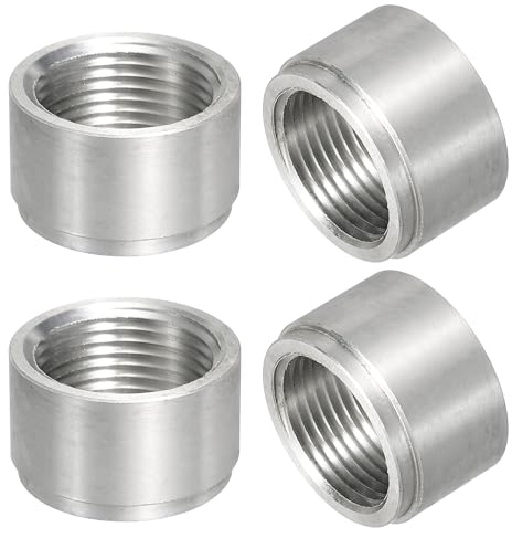 sourcing map Raccordi a saldare NPT femmina da 3/4, diametro esterno 3 cm. x 1,9 cm lunghezza in alluminio NPT femmina a saldare su tappo a gradino, colore argento