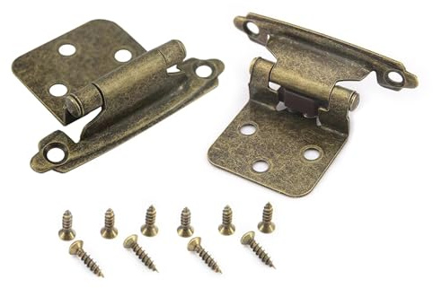 2 cerniere antiche per armadio da cucina, con sovrapposizione di porte, montaggio a filo, installazione semplice, per porte di chiusura sovrapposte da cucina