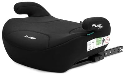Nurse Fuel Fix Rialzo con ISOFIX 125–150 cm, Booster con Braccioli, Installazione con Cintura di Sicurezza del Veicolo, Nero
