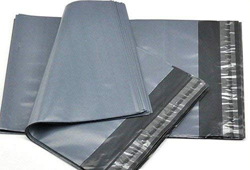 100 st massiva postpåsar – självhäftande plastflik, polyplast, postförpackning, premium (305 x 405 mm), grå, 100 postpåsar