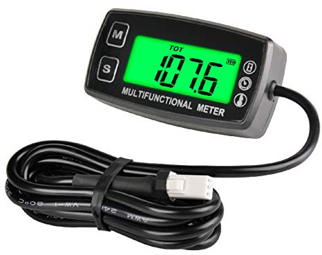 Jayron Bakgrundsbelysning LCD-hastighetsmätare motortermometer digital display utbytbart batteri för motorcykel ATV Boat Marine Compressor Cleaners (TS001)