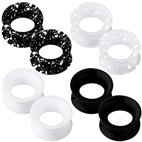 OUFER 8PCS Silicone Ear Gauges Flexible Ear Tunnels Plugs Stretchers Expander Double Flared Flesh Ear Piercing Jewelry for Women Men