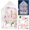Green series Kinderplay Schönes Großes Puppenhaus aus Holz – Holzhäuschen, geeignet für Barbie-Puppen, inklusive 25 Einrichtungsgegenstände, GS0077