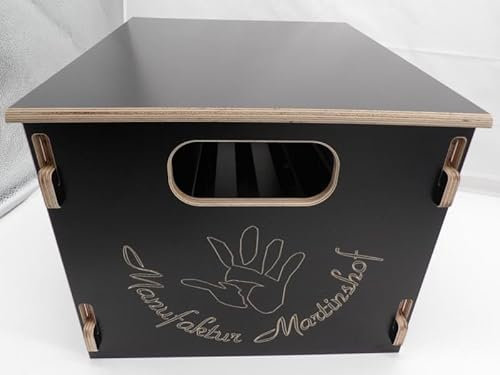 Bierkasten Flaschenrutsche mit Deckel in schwarz-braun Wunschgravur