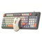 Lancoon Combo tastiera e mouse compatto con 94 tasti, manopola del volume, luce colorata, mouse ergonomici, DPI regolabili, pulsanti laterali per PC, laptop, tablet, computer, ufficio (grigio)