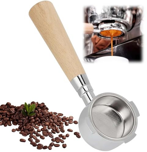 alouweekuky Portafiltro sin fondo 51mm, 3 Orejas Portafiltro Compatible con DeLonghi Dedica EC680/EC685/EC785/EC820/EC850/EC860, Tamiz de Acero Inoxidable