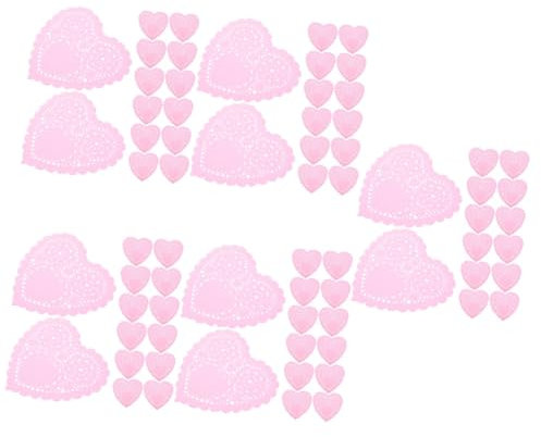 Alipis 5 Set Tovaglietta San Decorazioni Per Feste Pastello Arredamento Piatto Mini Party Natale Tavola Dulac Centrini Di Carta A Cuore Portabicchieri A Cuore Rosa 100 Pezzi * 5