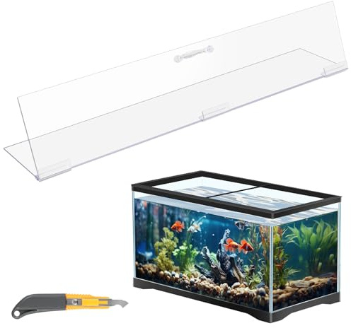 Sieral Aquarium Polycarbonate Canopy Set 15.37 x 7.63 x 0.12 Inch for 5 Gallon Without Center Brace Aquariums Cover Fish Tank Lid with a Hook Knife, Clear