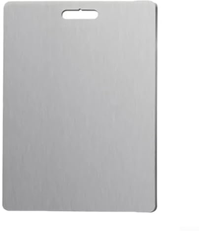 Planche à découper robuste en acier inoxydable pour cuisine, idéale pour hacher la viande et les légumes, facile à entretenir et élégante (34 x 23 cm)