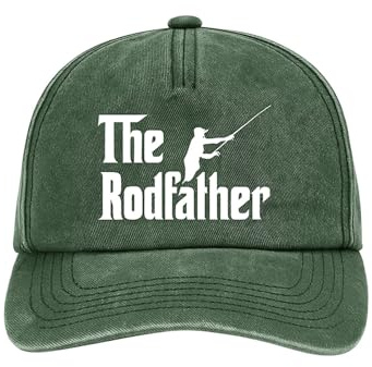 Tribal T-Shirts The Rodfather Fishing Hat for Men - Fisherman Gift (Green)