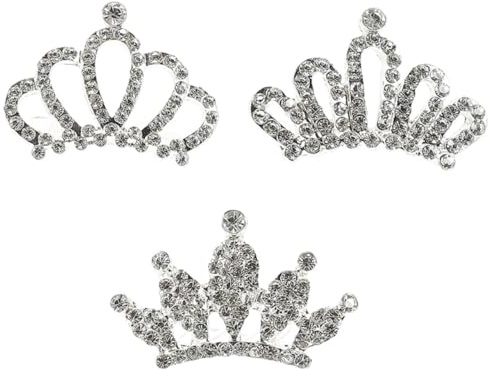 TOYZFRIENDY Peignes à Cheveux Diadème Strass Garçon et Filles, Lot de 3, Petite Taille, Accessoire Coiffure Fête Anniversaire Fille, Petite Tiare Scintillante, Décoration pour Plusieurs styles
