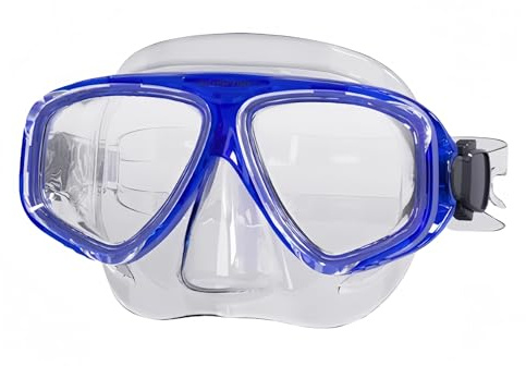 WOWDECOR Maschera da snorkeling, occhiali da immersione con correzione diottrica, maschera da sub per adulti e bambini con miopia (Blu, -1,5)