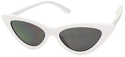 ShadyVEU Small High Pointed Frame Clout Cobain Mod 90’s Retro Vintage Cateye Sunglasses for Kids (White)